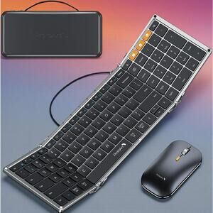 ProtoArc Foldable Wireless Keyboard & Mouse Combo Full Size Travel XKM01